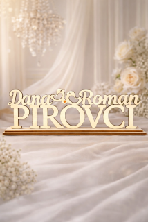 Drevený podstavec s menami