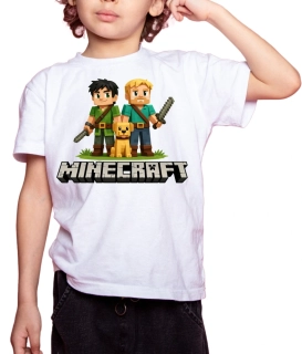 tričko minecraft two man and dog