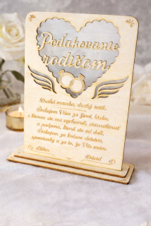 Poďakovanie rodičom