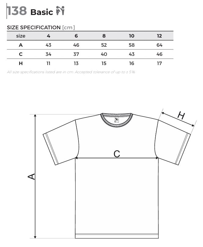 Veľkostná tabuľka - deti